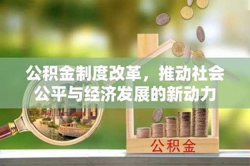 玛曲公积金制度改革，推动社会公平与经济发展的新动力
