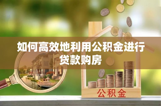 玛曲如何高效地利用公积金进行贷款购房